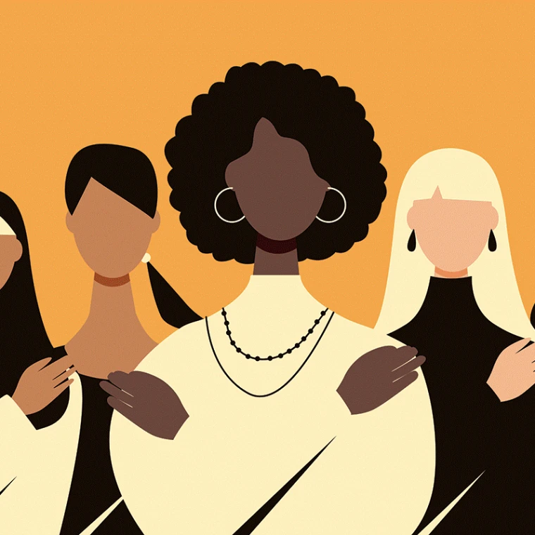 Illustration of group of women for international womens day